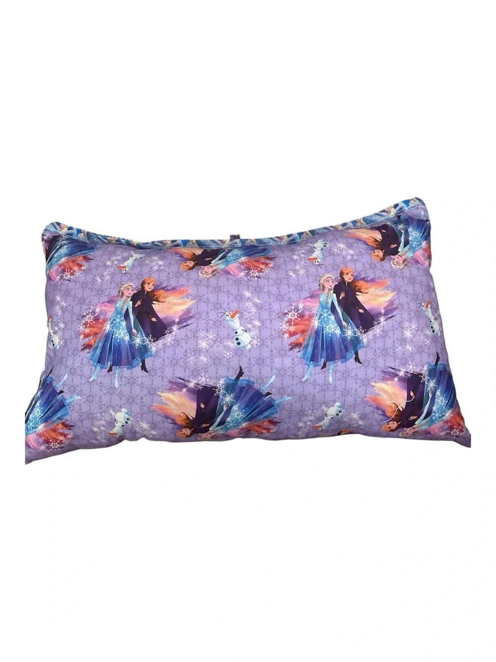 Frozen-Style Purple Kids Body Pillow 12x20 handmade new  with Elsa & Anna Print